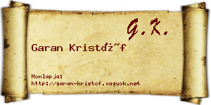 Garan Kristóf névjegykártya