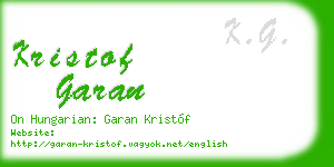 kristof garan business card