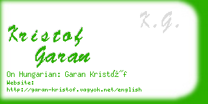 kristof garan business card